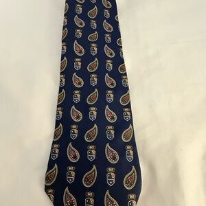 Tommy Hilfiger Navy Paisley and Crest Tie